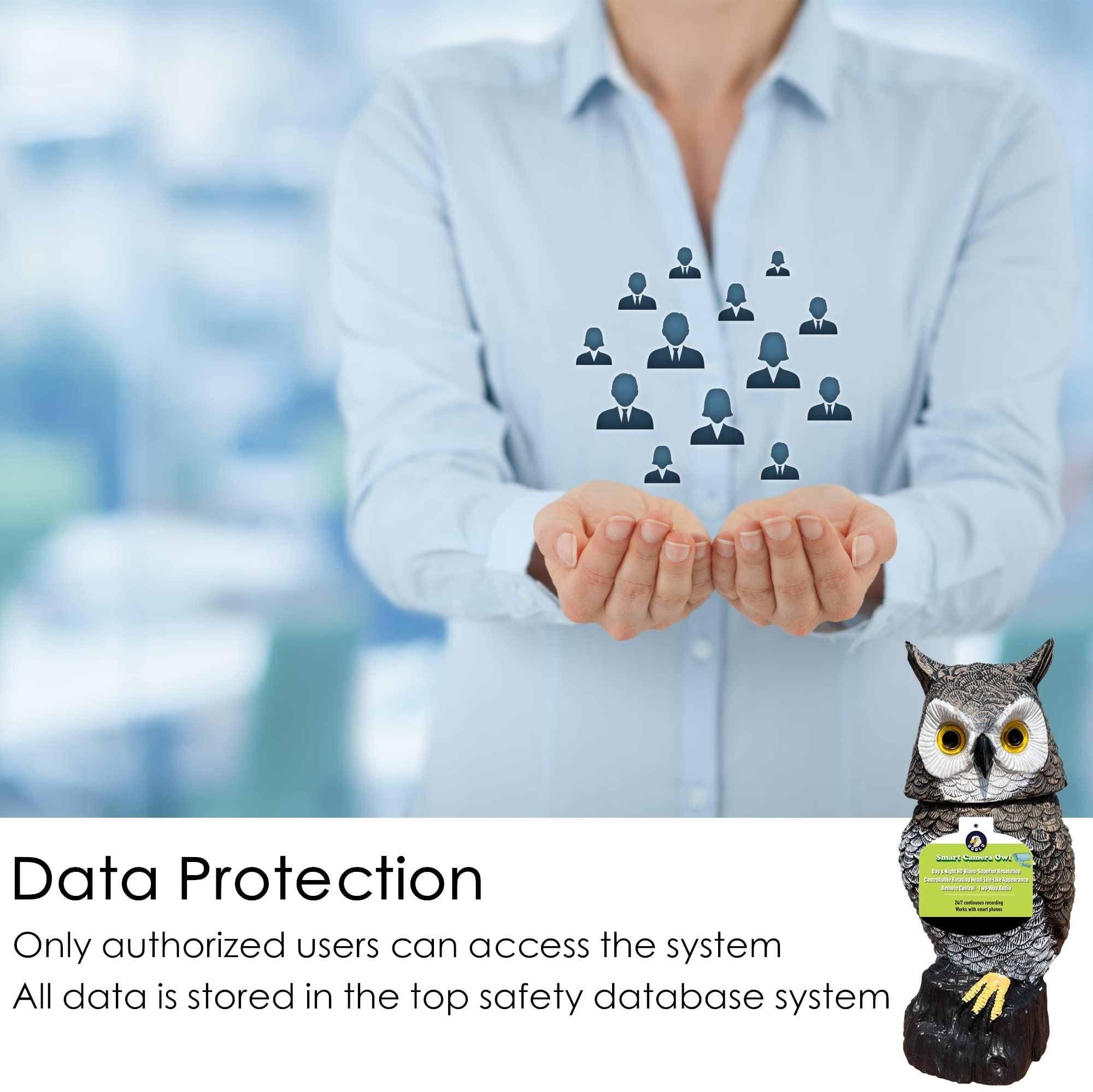 Ugold Ugold Indoor Camera Owl, Home Security Camera Owl with Rotatable Head, Night Vision, 2-Way Audio, Works with Phone, Decoration for Home