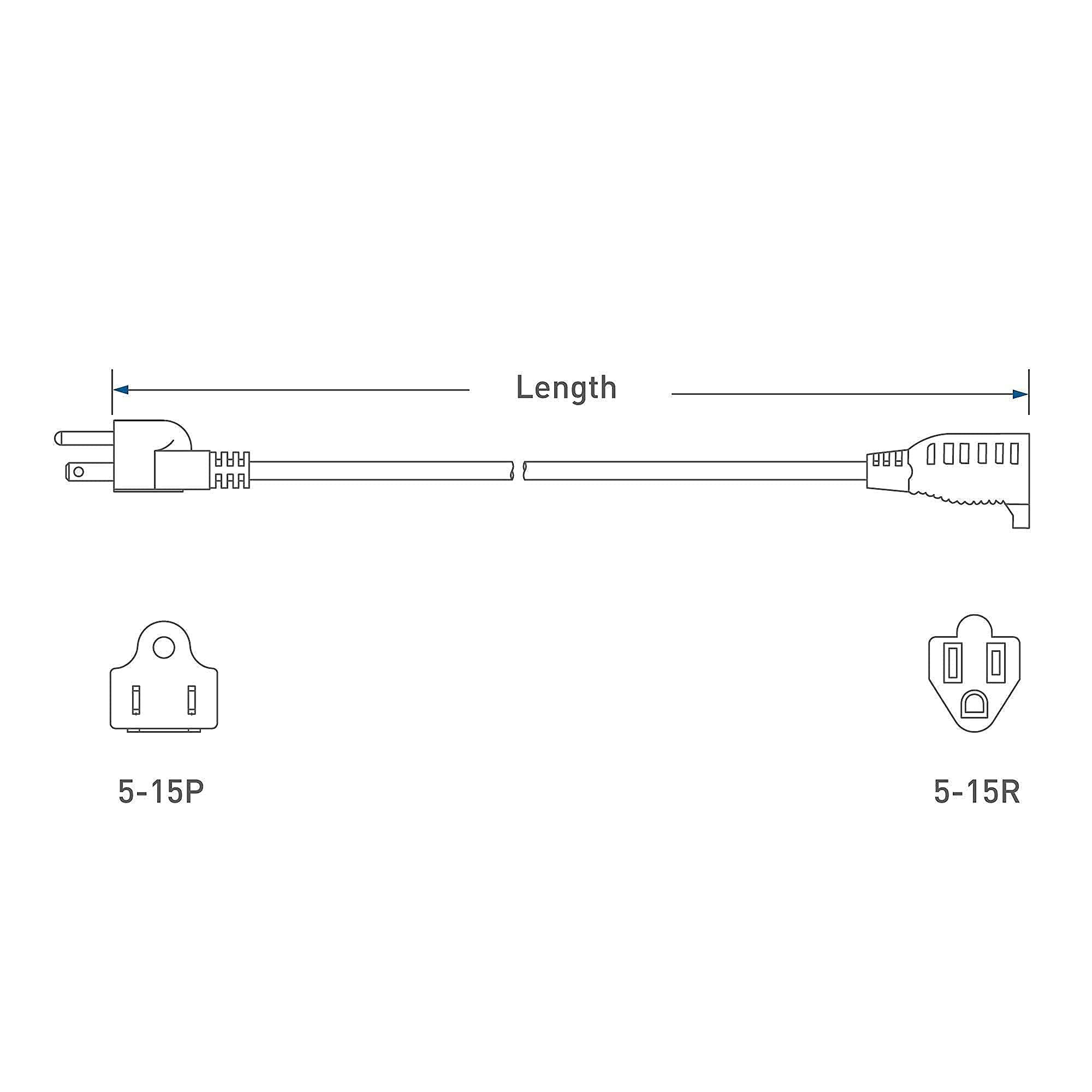 Cable Matters Cable Matters 1-Pack VGA to VGA Cable with Ferrites (SVGA Cable) 10 Feet & 2-Pack 16 AWG Heavy Duty AC Power Extension Cord (NEMA 5-15P to NEMA 5-15R)
