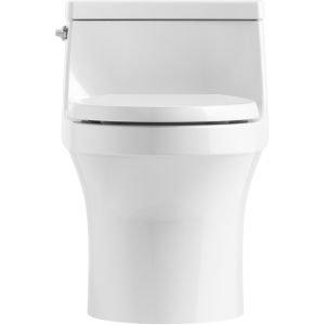 Kohler KOHLER K-4007-58 San Souci Round-Front 1.28 GPF Toilet with AquaPiston Flushing Technology and Left-Hand Trip Lever, Thunder Grey, 1-Piece