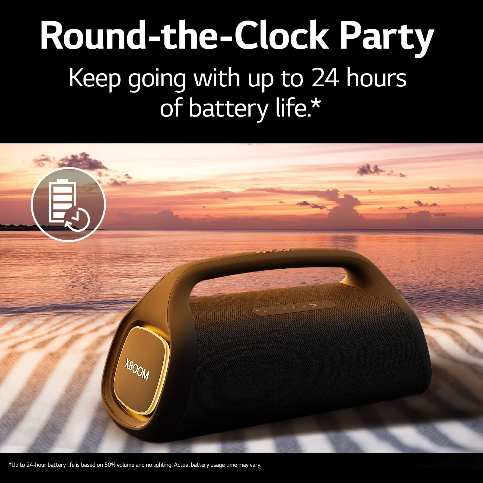 LG LG XG9QBK.DUSALLK Go Portable Bluetooth Speaker - Stage Lighting and up to 24-Hour Battery, Black