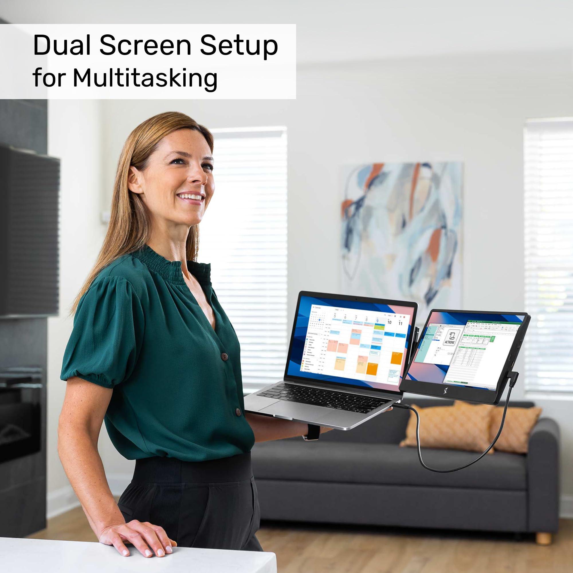 SideTrak SideTrak Swivel 12.5\" Portable Monitor for Laptop, Patented Swivel Hinge, Laptop Screen Extender | FHD Dual Screen w/Kickstand, USB or HDMI, Mac, PC, Chromebook Compatible (Single Monitor)