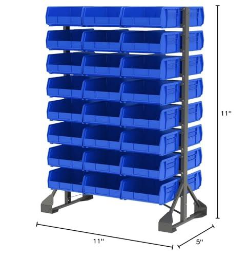 Akro-Mils Akro-Mils 30235 AkroBins Plastic Storage Bins, Space-Saving Stackable Bins, Garage Organization Bins, Pantry Organization, Craft Storage, 11-Inch x 11-Inch x 5-Inch, Blue, 6-Pack