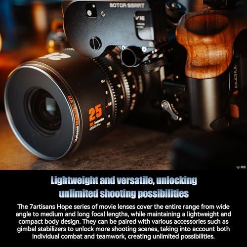 7artisans 7artisans 10mm T2.1 Hope Series Professional Cine Lens S35 Frame Mirrorless Cameras Lens Compatible for Macro 4/3 Mount,MFT Mount/LUMIX GH5LL/LUMIX GH5S/Z CAM/LUMIX GH6/BMPCC4K/DC-BGH1(Black)