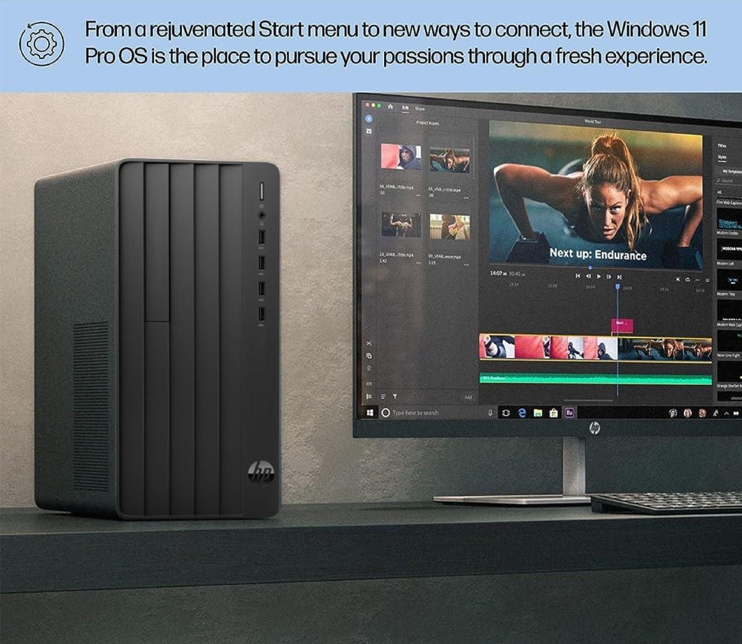 HP HP Pro Tower 290 G9 Business Desktop, 12th Gen Intel 4-Core Processor (Beats Core i7-9700), 16GB RAM, 256GB PCIe SSD + 1TB HDD, 2-Monitor Support 4K, DVD-RW, HDMI, VGA, Wi-Fi, Windows 11 Pro, Black