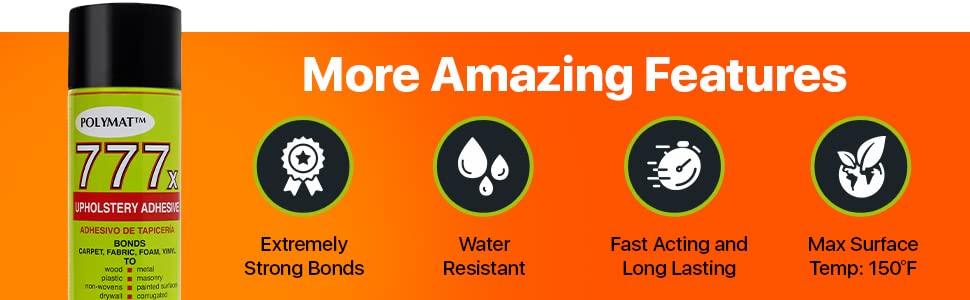 Polymat QTY3 Polymat 777 Fabric Liner Speaker Box Carpet Upholstery Spray Glue Adhesive