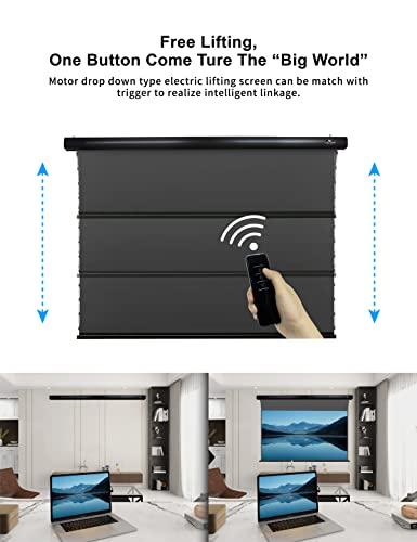 VIVID STORM SINCE 2004 VIVIDSTORM-Pull Down Screens,Sound Transparent Obsidian Long Focus ALR Screen,Ceiling and Wall,Tab-tensioned Screen,Compatible with Lumen up to 2500ANSI Short Throw Projector,VBMSLPALR92H