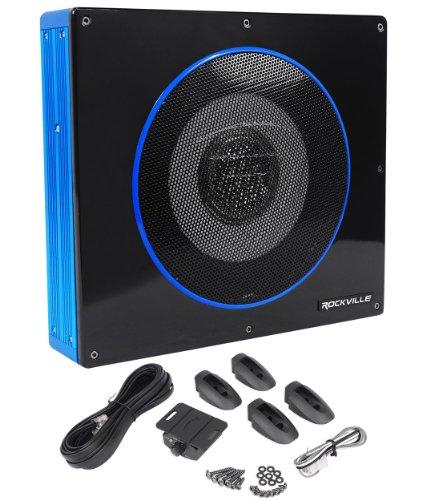 Rockville Rockville RW8CA 8" 600 Watt Under-Seat Slim Amplified Car Subwoofer +Wire Kit