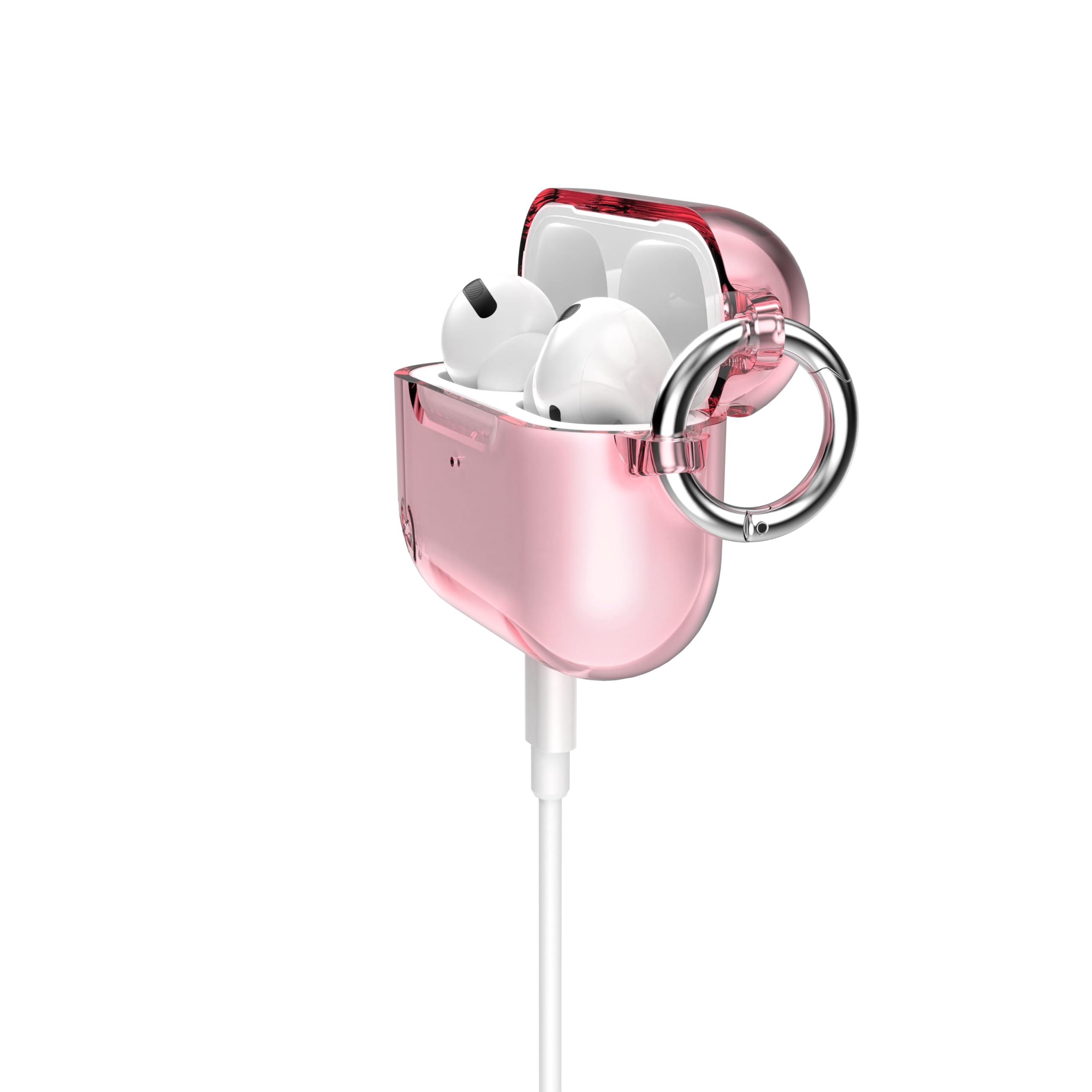Speck Speck Clear AirPods Pro Case - for Apple AirPods Pro 1st Gen & AirPods Pro 2nd Gen - Scratch-Resistant Coating with Carabiner Attachment - Presidio ICY Pink