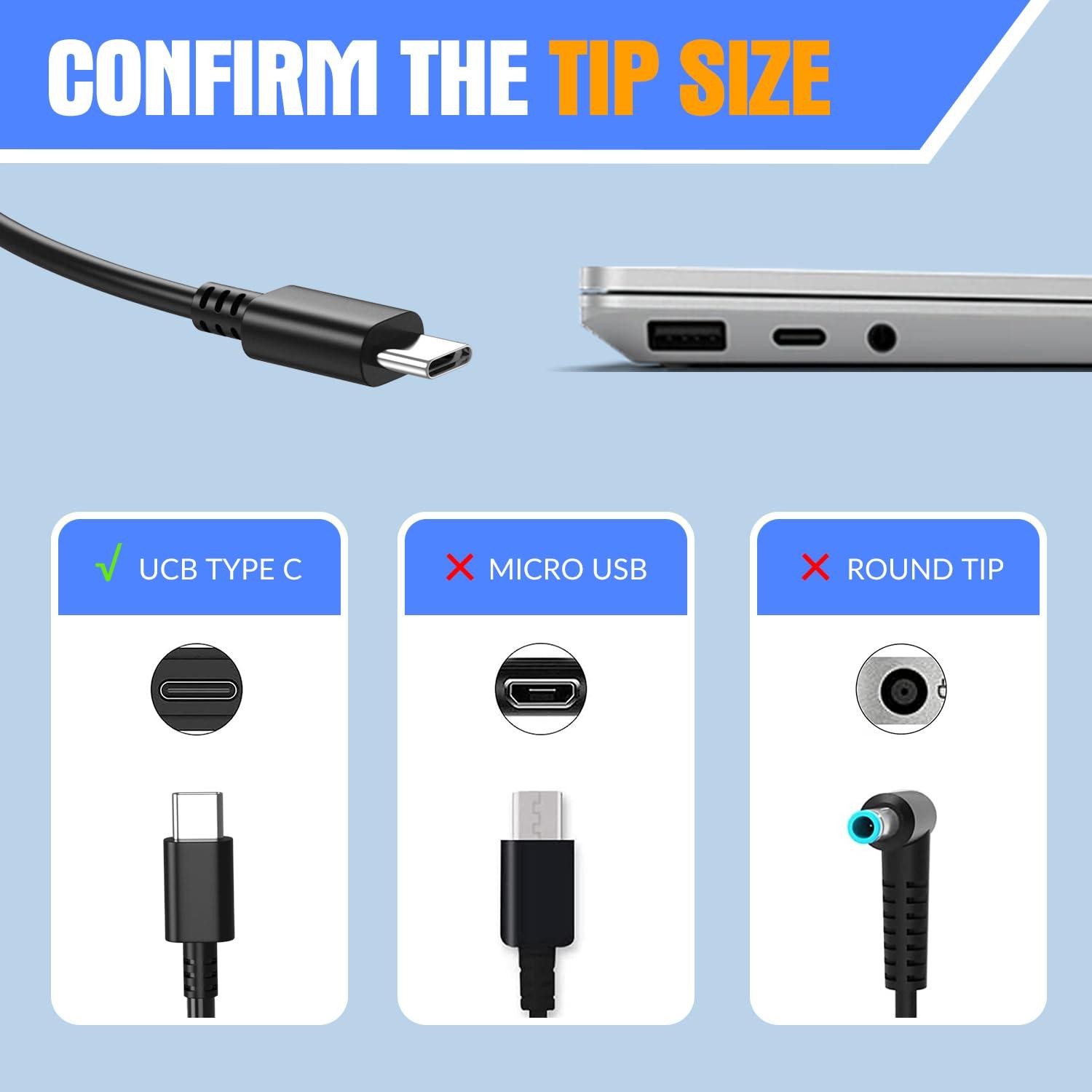 Outtag 65W 45W Universal USB C Laptop Charger Replacement for Acer Asus HP Lenovo Dell Samsung Chromebook Huawei, PD Power Type C Laptop Charger