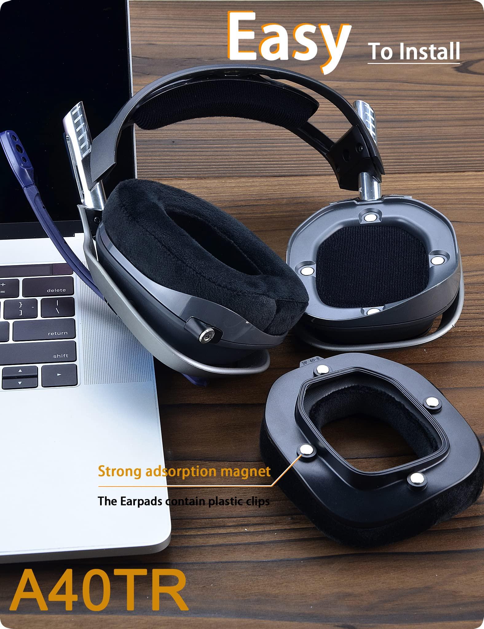 defean A40 TR Mod Kit defean Replacement Earpads and Headband Compatible with Astro Gaming A40 TR Headset,Ear Cushions, Upgrade High-Density Noise Cancelling Foam, Added Thickness (Black Velour)