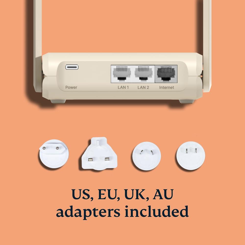 ExpressVPN Aircove Aircove Go | Portable Wi-Fi 6 VPN Router | Protect Unlimited Devices | Free 30-Day ExpressVPN Trial | International (UK, EU, AU, & NZ Version)