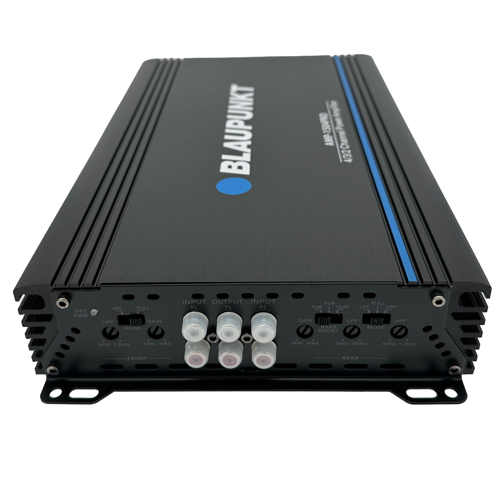 BLAUPUNKT BLAUPUNKT 1504PRO Car Audio 4/3/2-Channel Full Range 2 Ohm Stable Amp Amplifier 1500 Watts Max | Slim and Compact