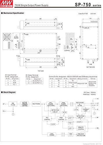 MEAN WELL Mean Well Original SP-750-15 Single Output with PFC Function Power Supply 15V 50A 750W