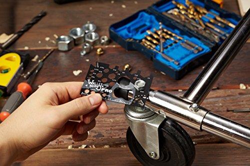 Wallet Ninja Wallet Ninja PRO: 26 in 1 Credit Card Multitool (Measure Bits & Bolts, Wrenches, Protractor, Bottle Opener)