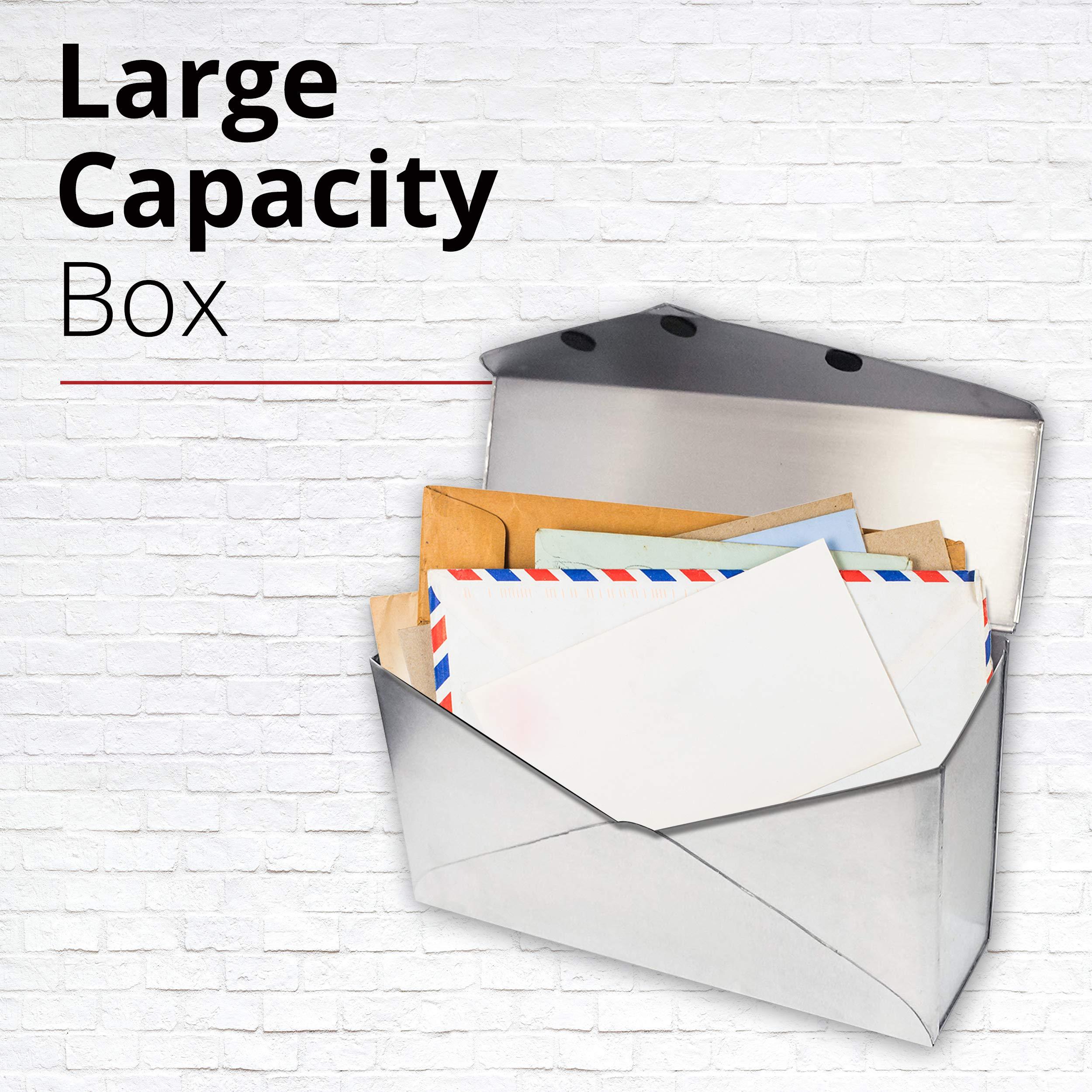 NACH NACH Mailboxes for Outside Wall Mount, 12.5 x 5 x 10 inch, Stainless Steel Mail Box Wall Mounted, Waterproof Mailbox for Door - The Modern Envelope Mailbox