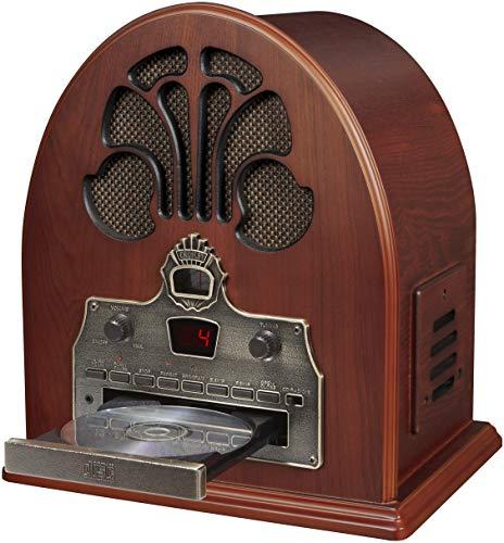 Crosley Crosley CR32D-PA Cathedral Retro AM/FM Tabletop Radio with Bluetooth Receiver and CD Player, Paprika