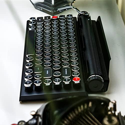 QWERKYTOYS QWERKYTOYS Qwerkywriter S Typewriter Inspired Retro Mechanical Wired & Wireless Keyboard with Tablet Stand