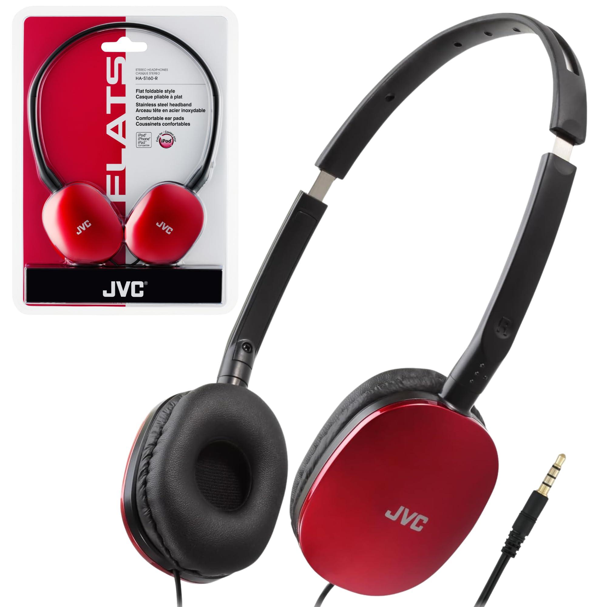 JVC JVC HAS160R Flat Headphones - Red