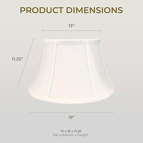 Royal Designs, Inc. Royal Designs Shallow Drum Bell Billiotte Lamp Shade, White, 13 x 19 x 11.26 (BS-711-19WH)