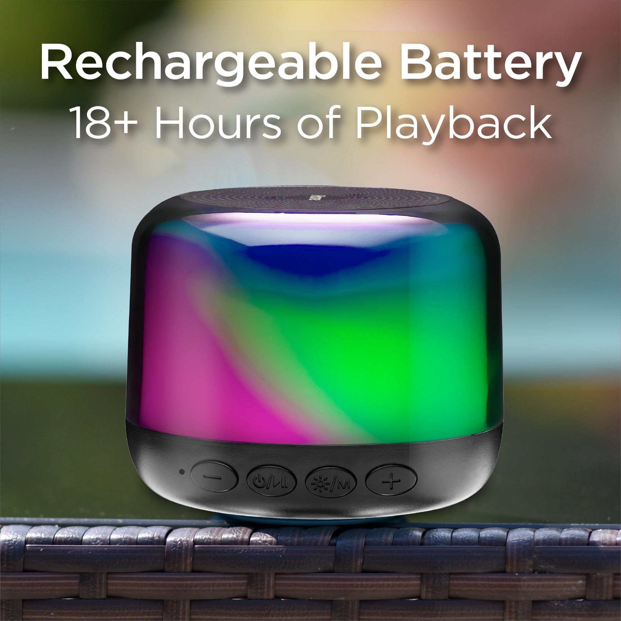 iHome iHome Bluetooth Speaker with Color Changing Lights, Rechargeable and Portable Speaker with 18 Hour Battery Life (iBT64BZ)