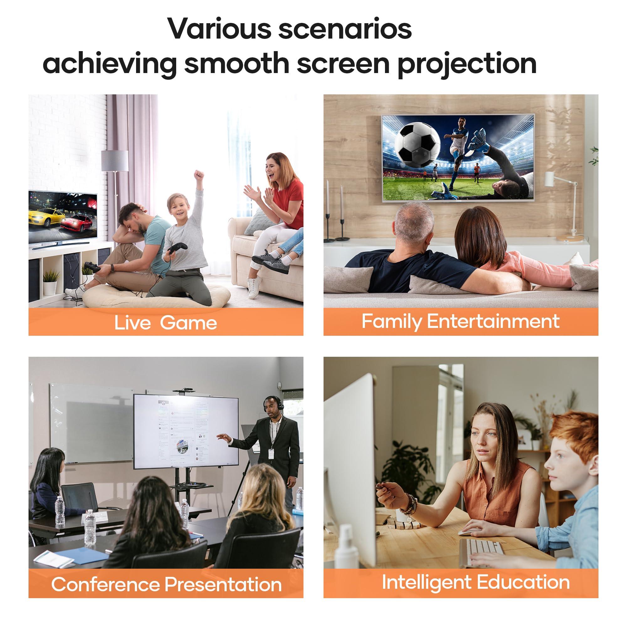 ChwFio Wireless HDMI Transmitter and Receiver 4K:,490FT Wireless HDMI Extender Plug&Play,2.4/5GHz Wireless Video Transmission System for Streaming Video/Audio/File from PC/Laptop/STB to Monitor/TV