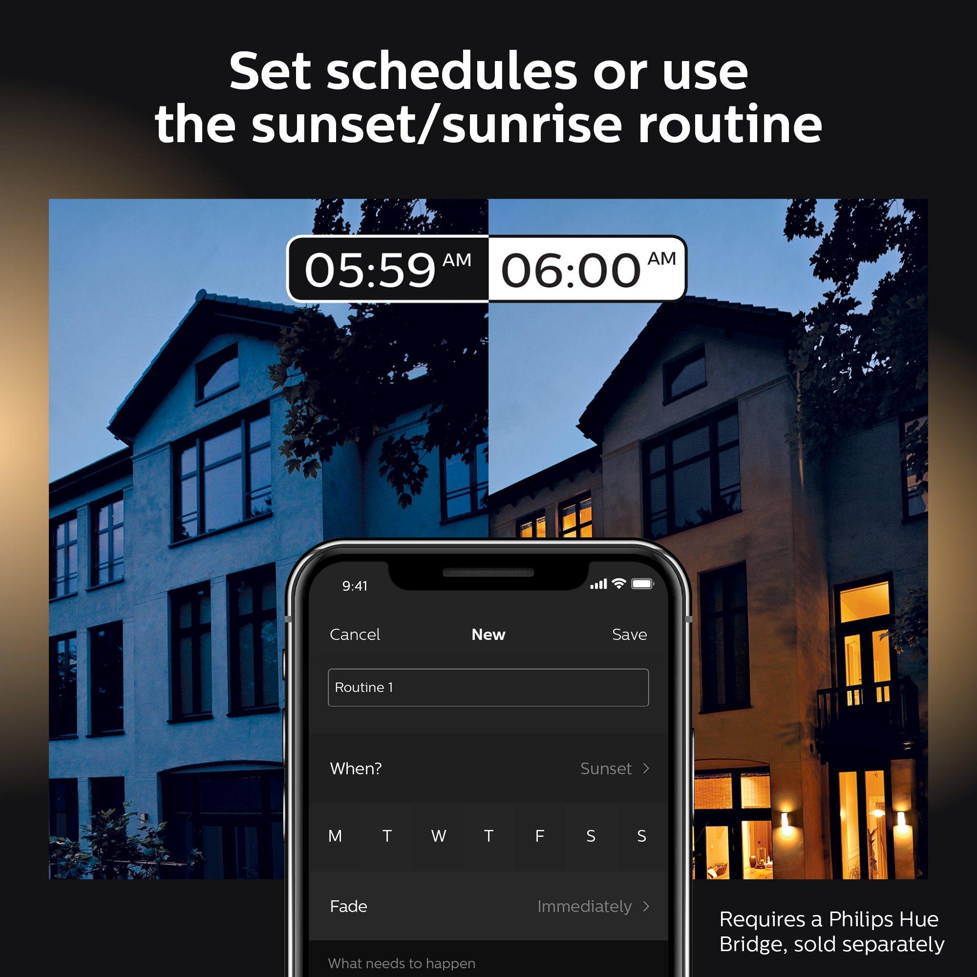 Philips Hue Philips Hue White Outdoor PAR38 13W Smart Bulbs Hub Required, 2 White PAR38 LED Smart Bulbs, Works with Alexa, Apple HomeKit and Google