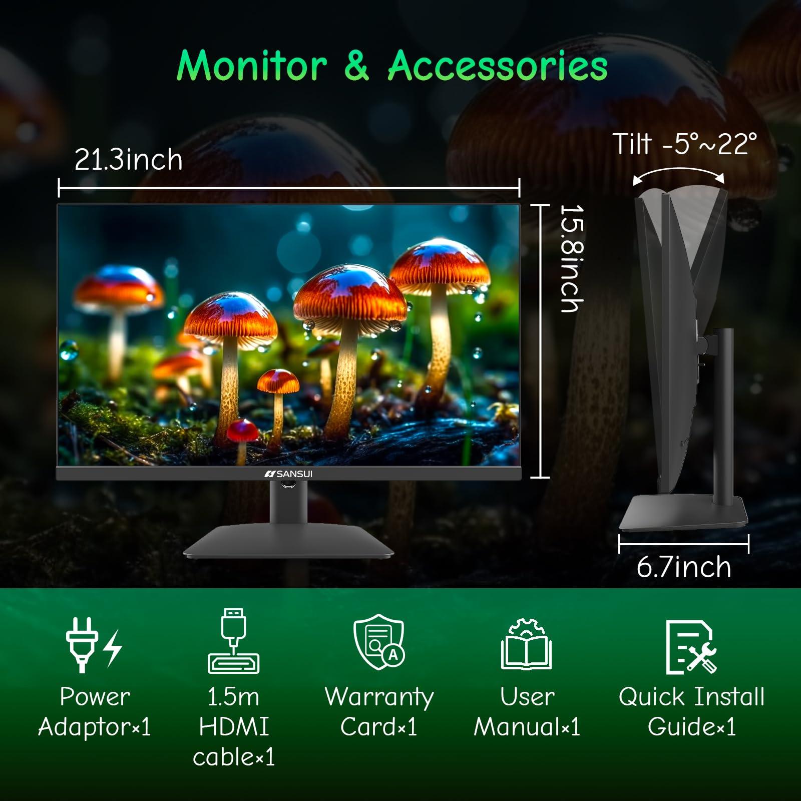 SANSUI SANSUI 32 Inch Curved 240Hz Gaming Monitor High Refresh Rate, FHD 1080P Gaming PC Monitor HDMI 2.12, DP 1.42, Curved 1500R, 1ms(OD), HDR, VESA Compatible (ES-G32C3F One DP Cable Included)