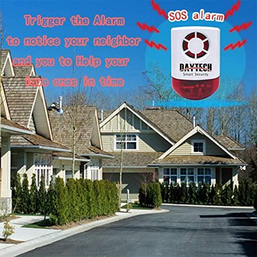 Daytech Daytech Strobe Siren Panic Alarm Button Siren Alarm with Light for Home Caring Loud Outdoor SOS Alert System 2 Red Flashing Siren and 4 Emergency Button for Store Hotel Jewelry Shop Security