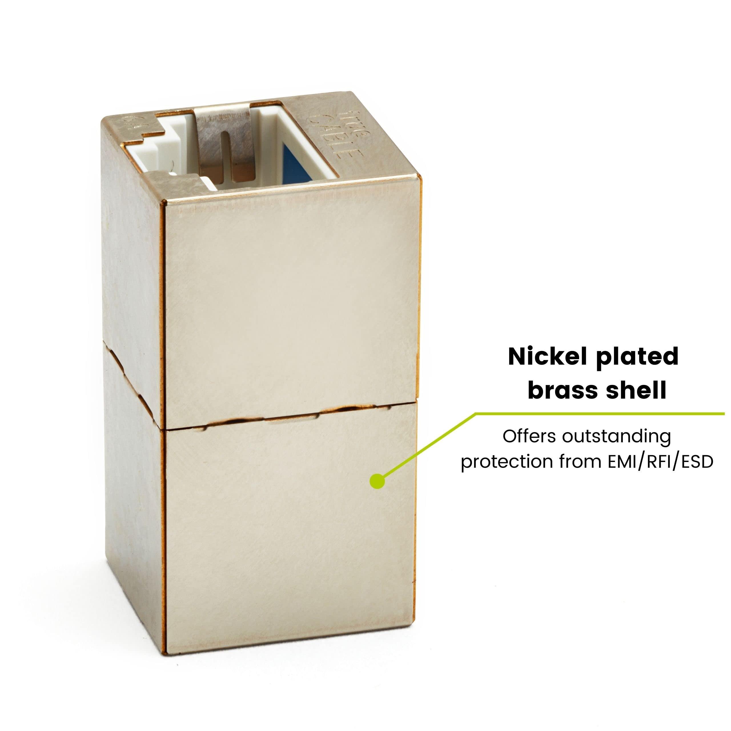 TRUE CABLE TRUE CABLE Shielded Cat6A Inline Coupler, 12 Pack, Female to Female RJ45 Keystone Couplers PoE++ 100W, UL Listed, ETL Verified, ANSI/TIA 568-2.D, 10G Support, TAA & RoHS Compliant