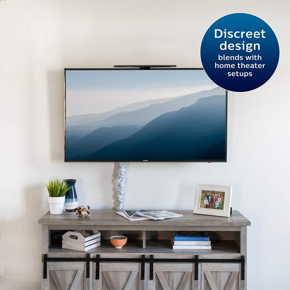 PHILIPS Philips Amplified HD Digital TV Antenna, Long Range Smart TV Antenna, Easy Mount on Top of TV Design, Supports 4K 1080P HD VHF UHF, Amplified Signal Booster, Coax HDTV Cable/AC Adapter, SDV7219N/27