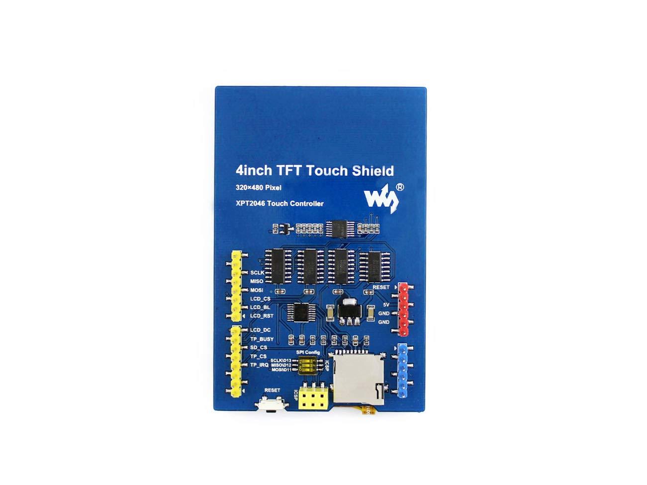 waveshare waveshare 4inch Touch TFT LCD Shield Resistive Screen SPI Display 480x320 Pixel Onboard Stand-Alone Touch Controller Compatible with Leonardo Development Boards