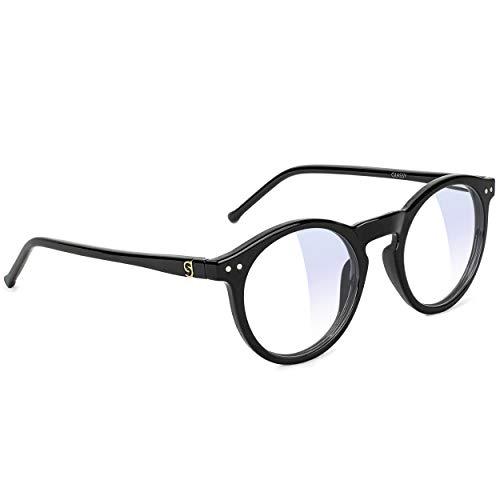 Glassy Glassy Apollo Premium Blue Light Blocking Glasses, Anti Eyestrain and Fatigue, Glasses for Computer and Gaming, Black Frame Clear Lens