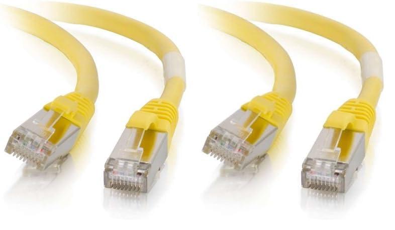 C2G C2G Legrand Cat6 Ethernet Cable, Snagless Unshielded Cat6 Patch Cable, Yellow Network Patch Cable, 1 Foot Snagless STP Ethernet Cable, 1 Count, 00859 (Pack of 2)