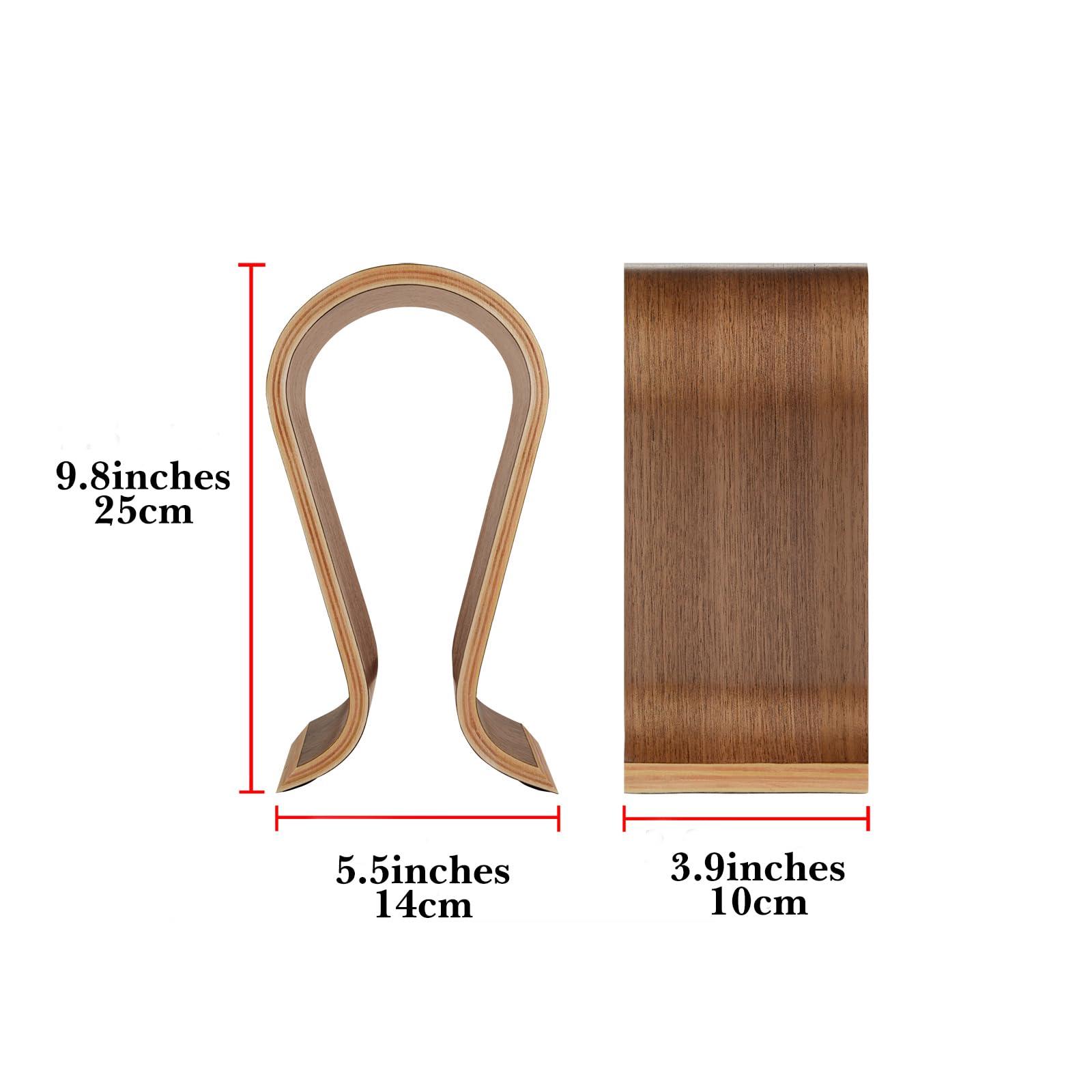 Linkidea Linkidea Wooden Omega Headphones Stand/Wooden Headphone Hanger/Wood Headset Holder/Omega Earphone Desk Display Hanger - Wooden Headsets Walnut Finish