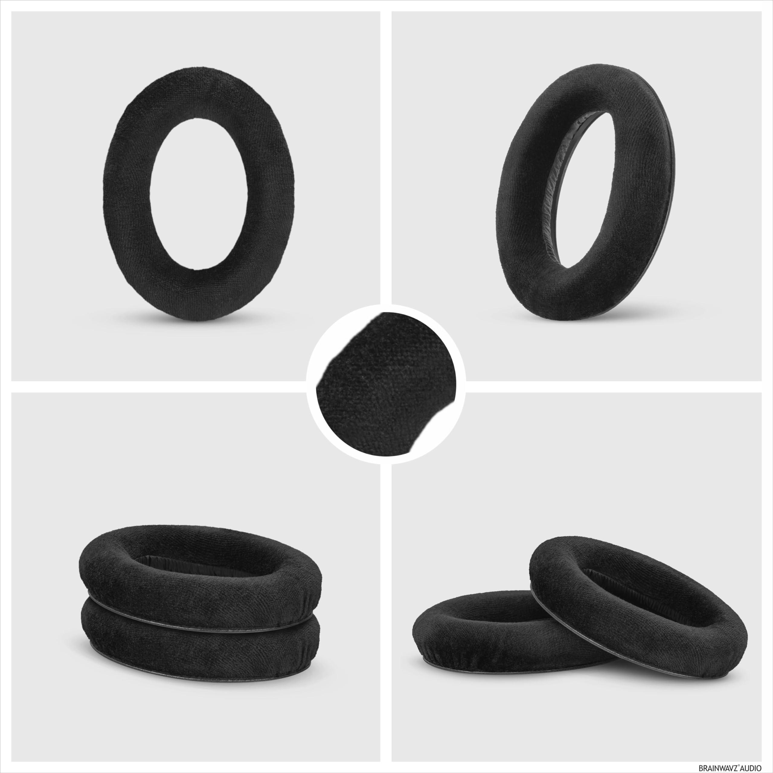 BRAINWAVZ Replacement Earpads for Sennheiser HD600, HD650, HD660S, HD525, HD535, HD545, & Massdrop HD58X, HD6XX Headphones - Soft Velour Cushions for Extra Comfort, by Brainwavz (Black)