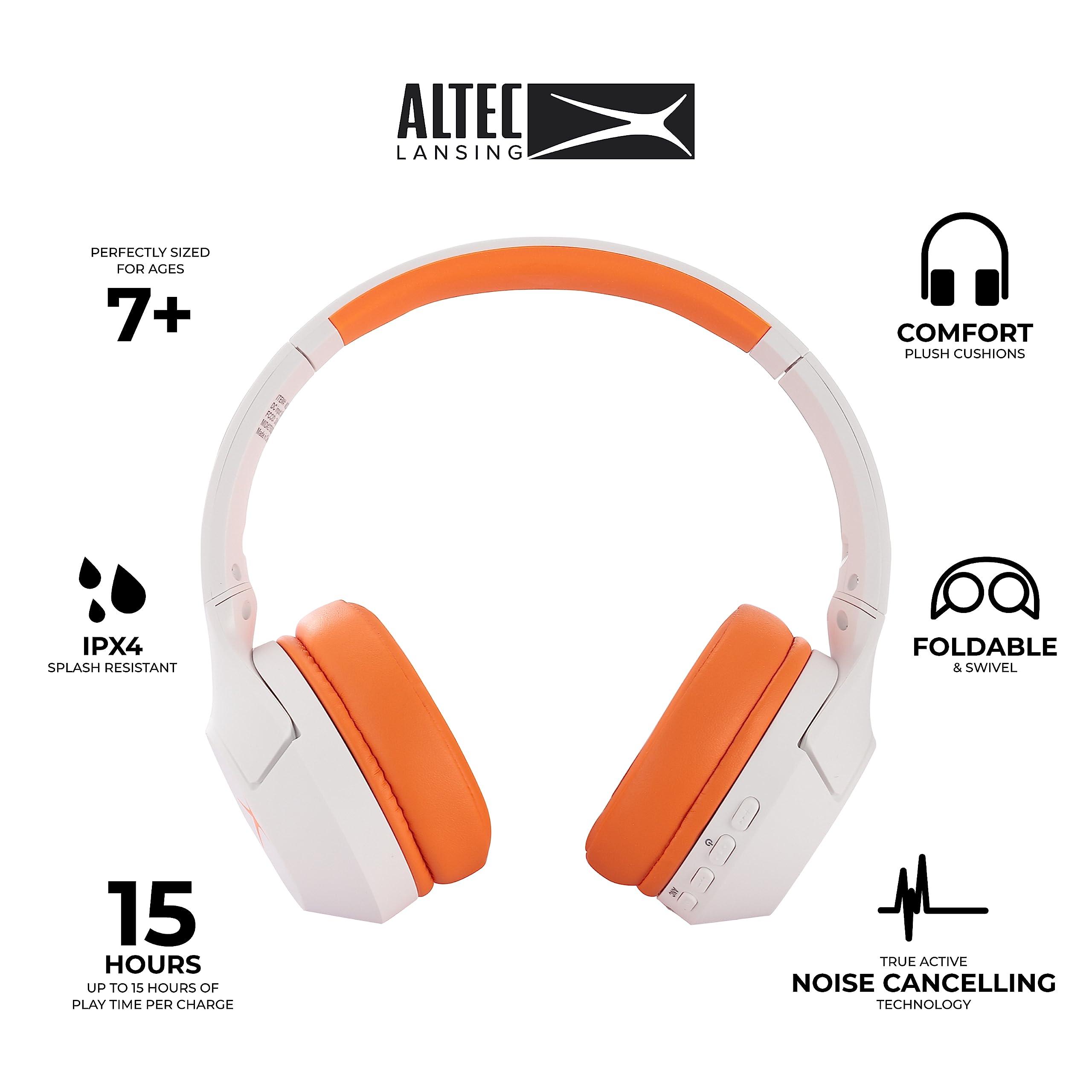 Altec Lansing Altec Lansing Kid Safe Noise Cancelling Wireless Headphones 15H Battery, 85dB Volume Limit, Foldable Design Powerful Sound, Active Noise Cancellation Perfect for Kids Ages 7+