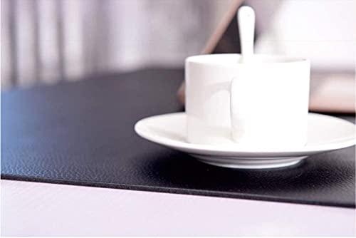 Wangle PU Leather Desk Pad with Edge Protection,Smooth Gaming Large Mouse Mat,Waterproof Desktops Mat with Lip,Non-Slip Writing Mat for Office Home,Brown