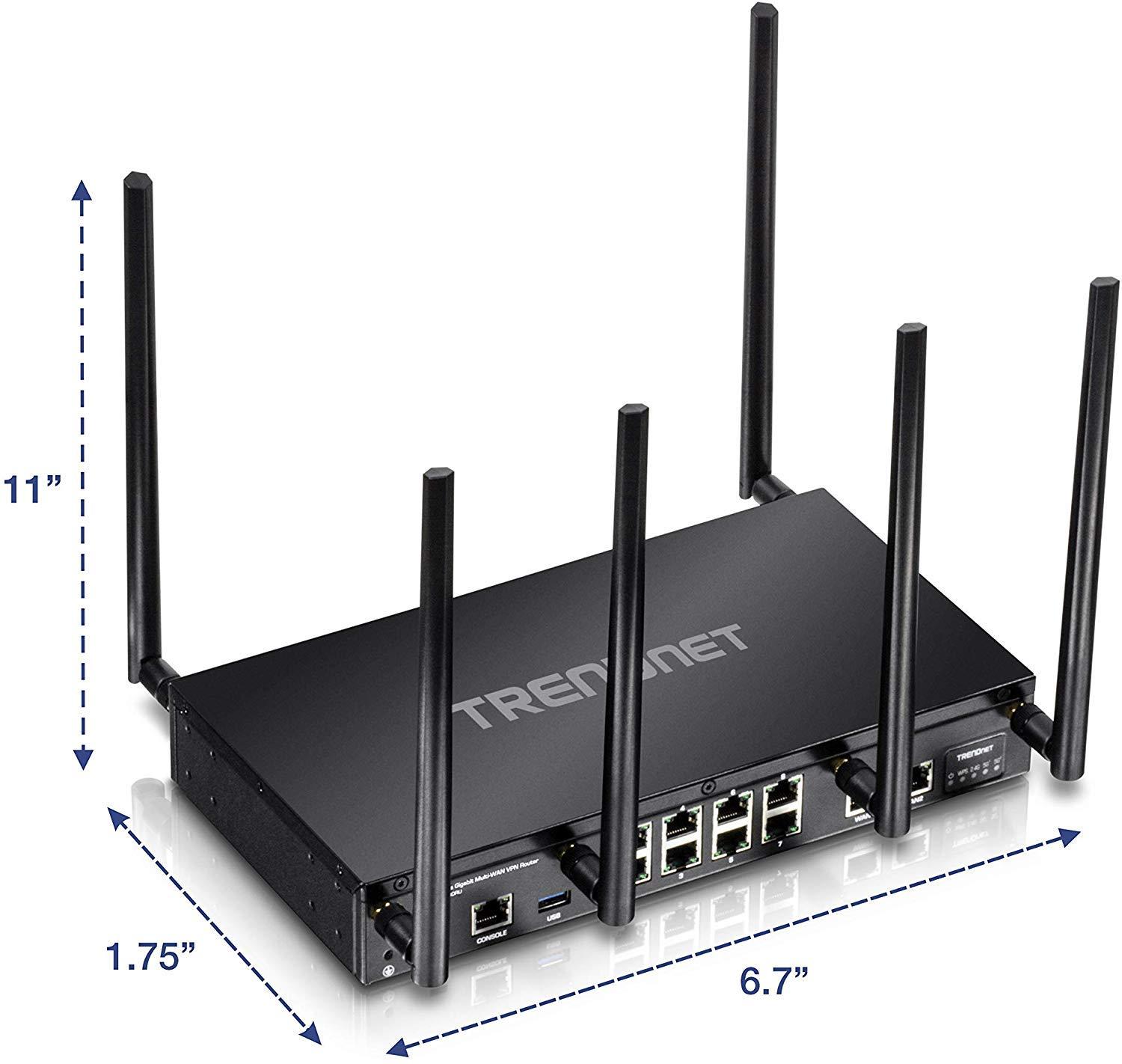 TRENDnet TRENDnet AC3000 Tri-Band Wireless Gigabit Dual-WAN VPN SMB Router,TEW-829DRU,MU-MIMO, Wave 2,Internet Router,Whole Office/Home wifi,Pre-Encryped Wireless,QoS ( RENEWED)