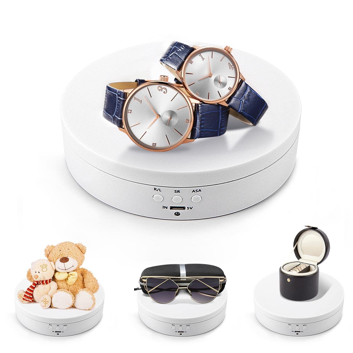 Leadleds Leadleds 3 Speeds Electric Rotating Display Stand, 360 Degree Turntable Display Stand for Photography Video Shooting Props Jewelry (White)