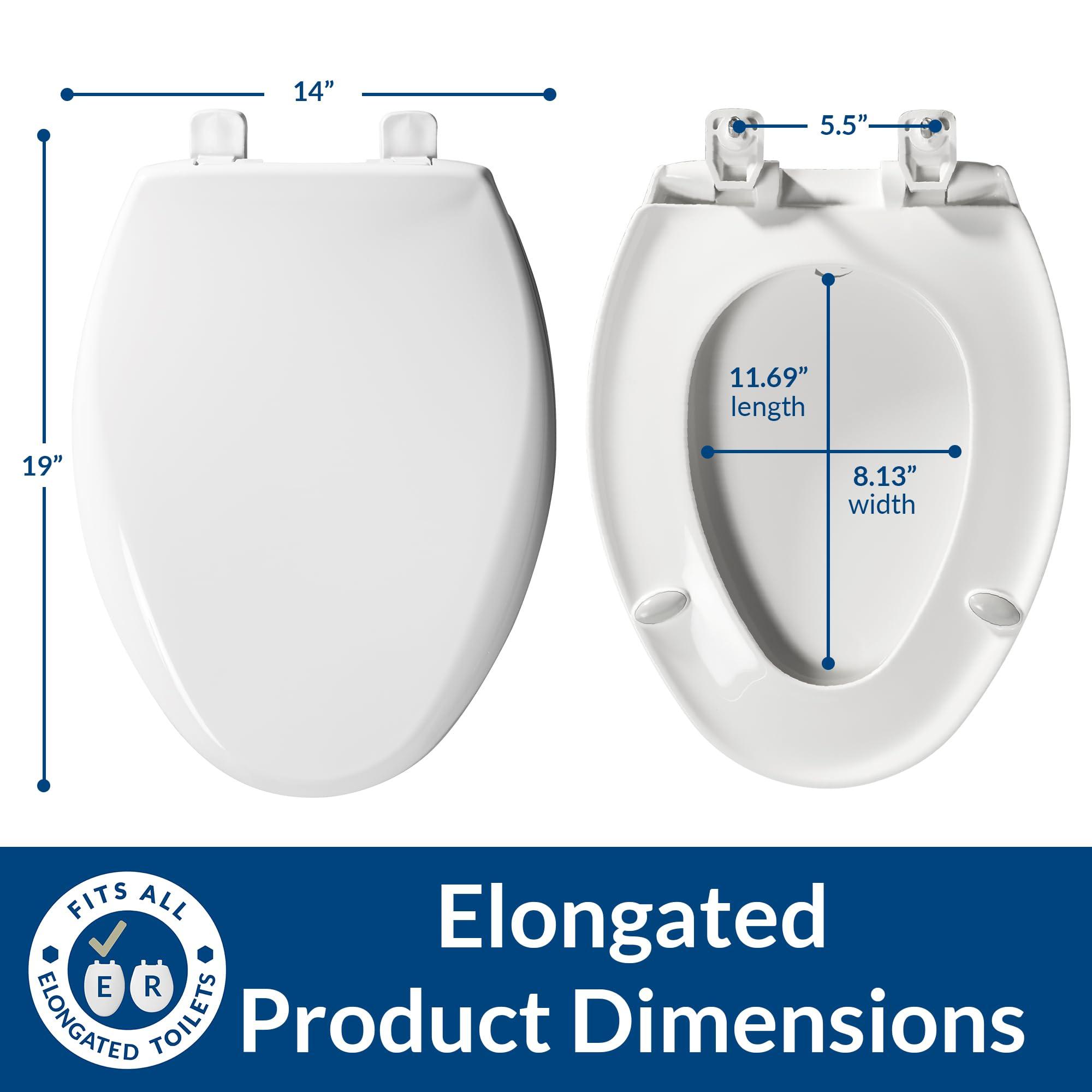 Bemis Bemis 7900TDGSL 000 Commercial Heavy Duty Front Plastic Toilet Seat with Cover Will Slow Close, Never Loosen & Reduce Call-Backs, Elongated, White