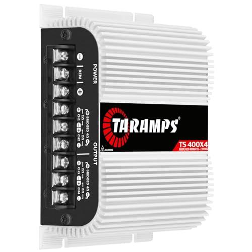 Taramp's Taramps TS 400x4 400 watts RMS 4 Channels Full Range Car Audio Amplifier, 2 Bridged Channels, RCA Input Class D, Output Power, Multichannel Amplifier System, Small - TS400X4