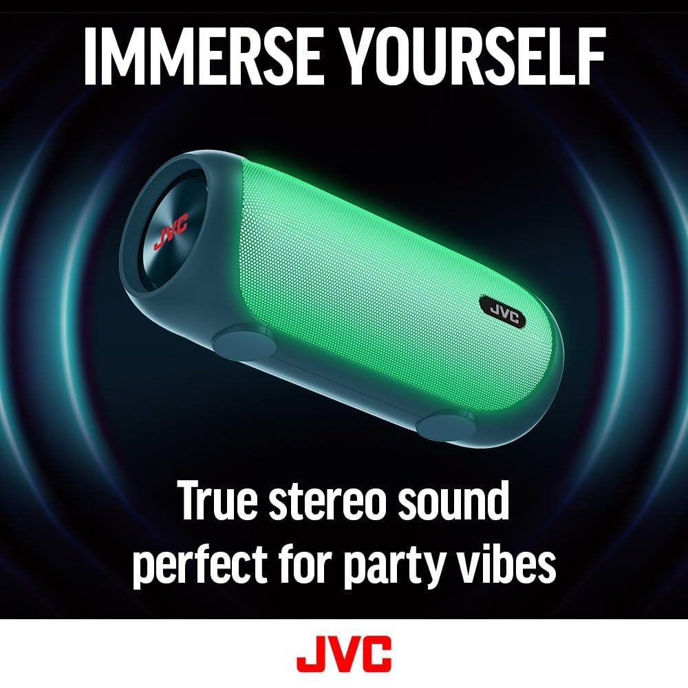JVC JVC Illuminated Portable Wireless Speaker with 30W max outputs, Dynamic Sound, Bluetooth 5.0, TWS Capability, USB-C, AUX in, up to 6-Hour Battery Life - SPPA7BTA (Navy)