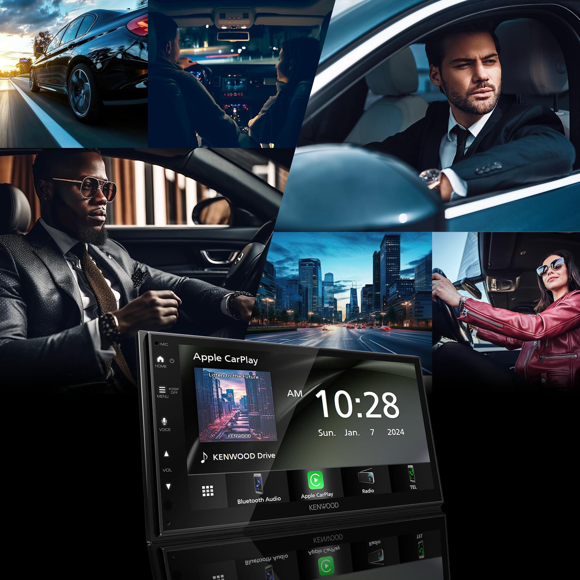 Kenwood KENWOOD DMX4710S Digital Car Stereo (50W x 6-Ch), Apple CarPlay & Android Auto Compatible, Bluetooth-Enabled Head Unit with 6.8" LCD Display, Single DIN Touchscreen Car Stereo with USB Mirroring