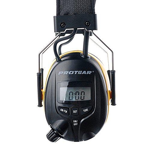 PROTEAR PROTEAR Digital AM FM Radio Headphones, Ear Protection Noise Reduction Earmuffs, 25dB NRR Hearing Protectors for Lawn Mowing and Landscaping(Yellow)