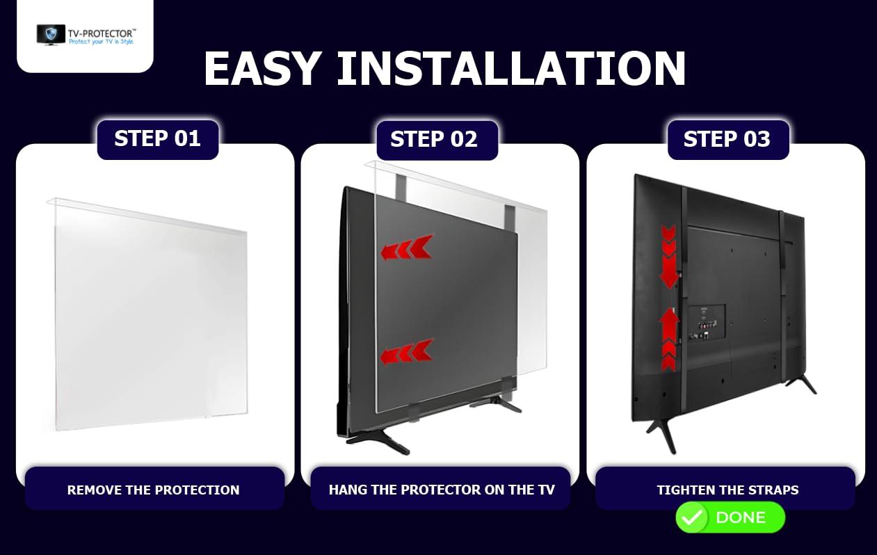 TV-Protector 77 inch TV-ProtectorTM TV Screen Protector for LCD, LED, OLED and QLED 4K HDTV