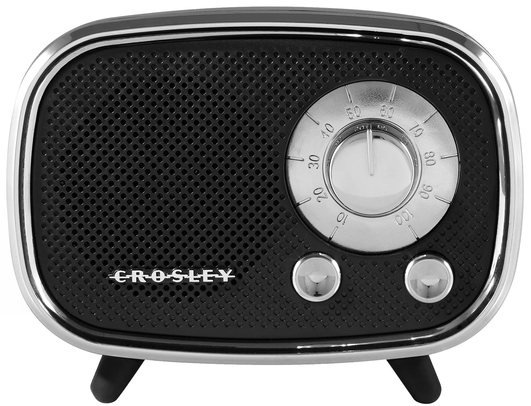Crosley Crosley CR3039A-BK Rondo Retro Portable Rechargeable Bluetooth Speaker, Black