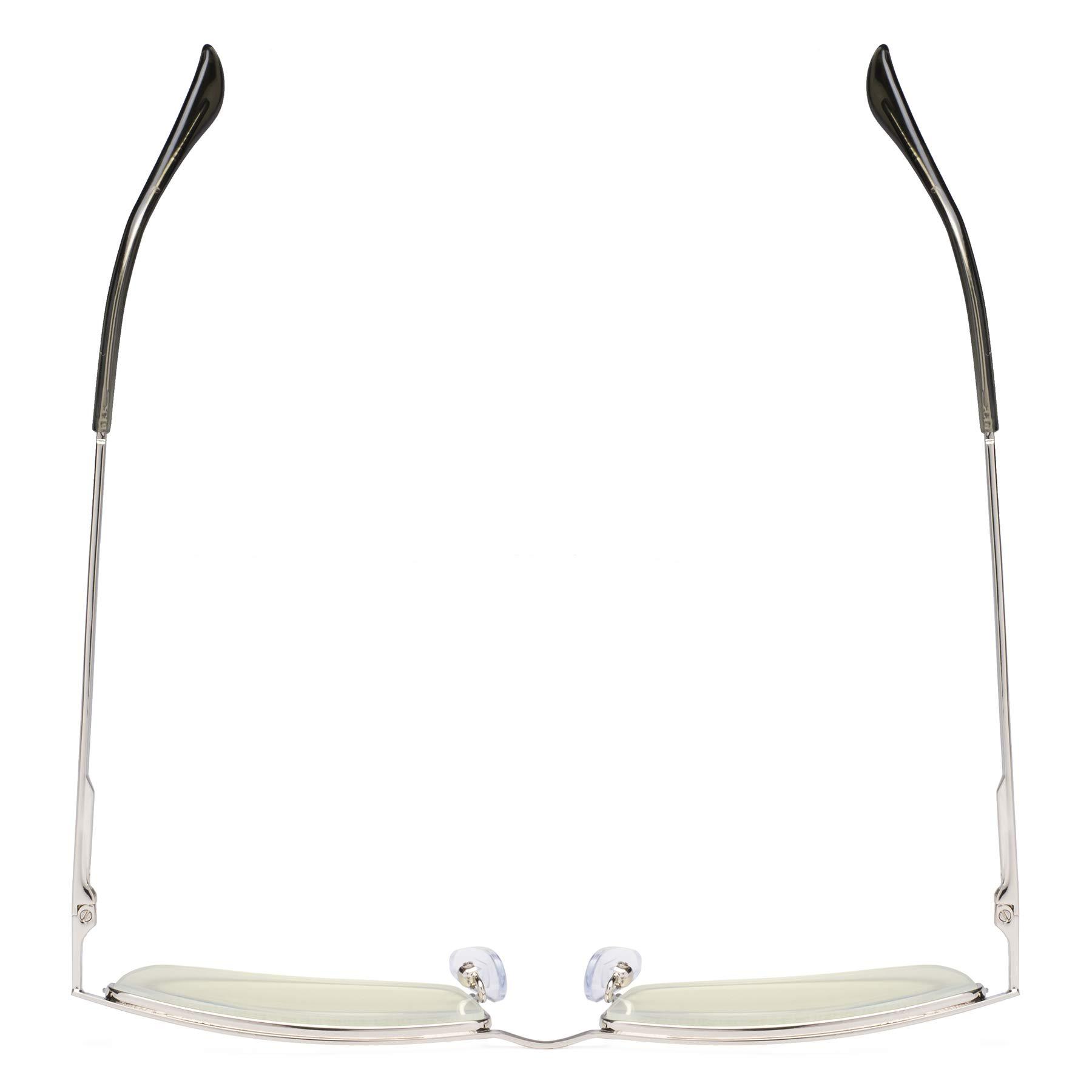 CessBlu CessBlu UV Protection,Anti Blue Rays,Half-rim Computer Reading Glasses (Silver) +0.75