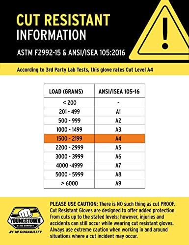 Youngstown Glove Company Youngstown Glove Company mens Kevlar Gloves, Gray, Large US