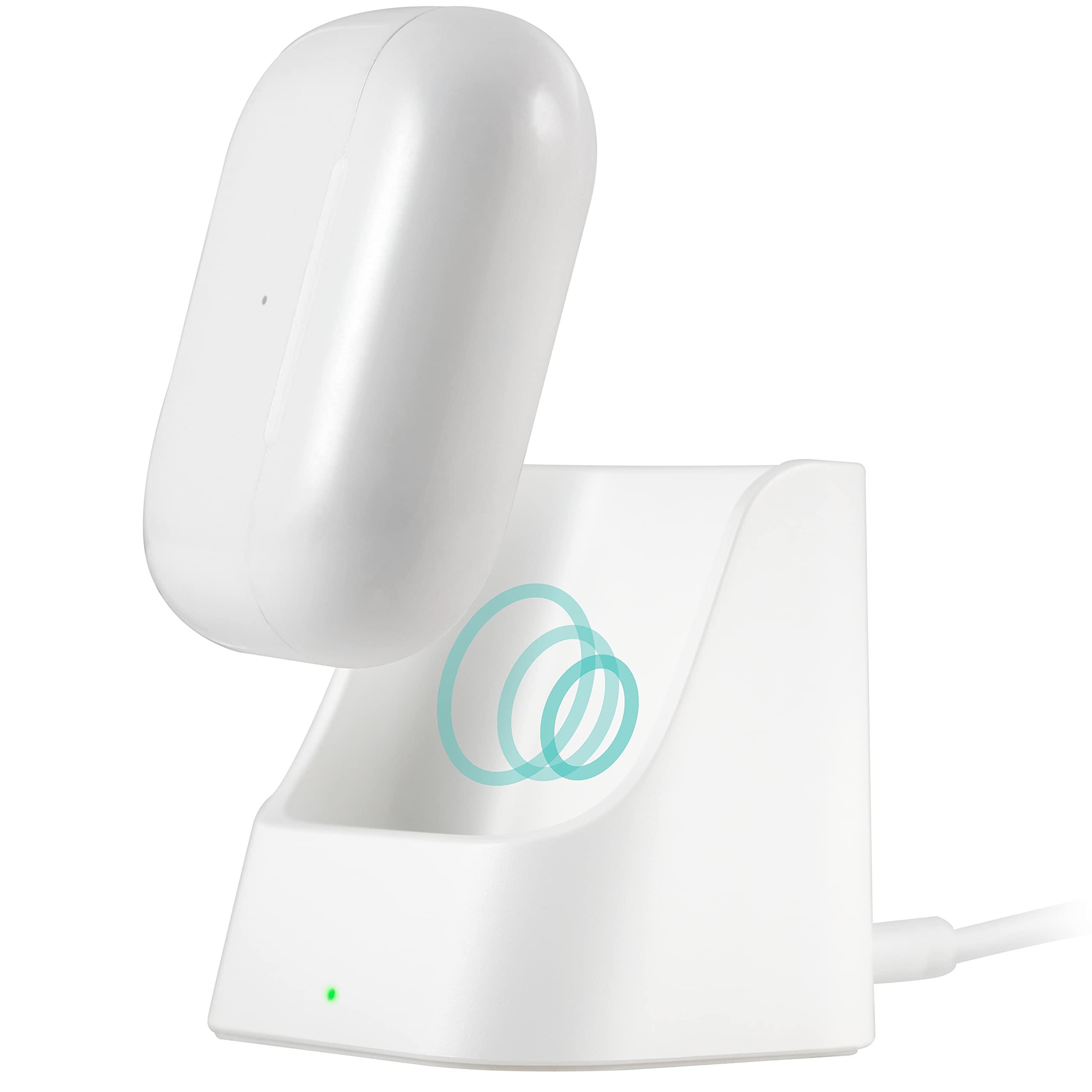 Cordinate Cordinate Wireless Charging Station Compatible Only with AirPods and AirPods Pro, 5W Qi Charger, Ear Buds, Indicator Light, Great for Home or Office, 4ft. USB-A to USB-C Cable, White, 58616