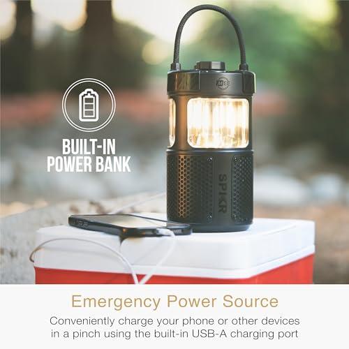 MEE audio MEE audio lightSPKR Bluetooth Wireless Speaker w/Camping Lantern: 360 Audio, 3 Audio Modes, 2 Light Colors & Infinite Brightness Adjustment, IPX6 Waterproof for Indoor & Outdoor use (Midnight Black)